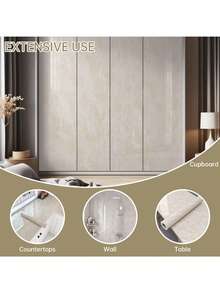 琥珀黄大理石纹自粘墙纸，防水花岗岩台面墙纸，厨房、浴室、桌面、墙面自粘大理石纹墙纸卷材 - 防油貼 - 查看 7