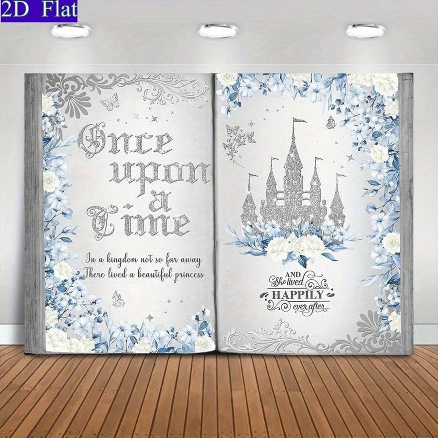 Decoración de fondo de castillo de princesa con brillo rosa y dorado con patrón arcoíris, sin necesidad de energía, pancarta de fiesta multiusos adecuada para inauguración de casa, aniversario y diversas ocasiones, disponible en múltiples estilos y tamaños - f - Ver 1