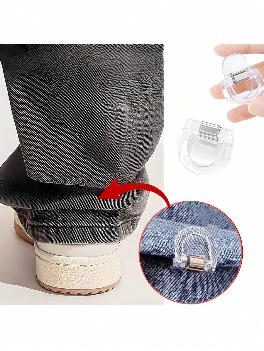 Clips invisibles y sin costuras para pantalones - Clips ajustables y antideslizantes adecuados para vaqueros, pantalones de pierna ancha, recorte de tela - Clips de plástico con agarre fuerte - multicolor - Ver 1