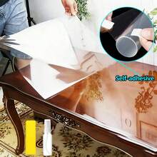 Furniture Sticker [Kitchen Countertop Protective Film] Transparent Protective Film For Dining Table, Marble, Quartz Stone, Stove, Coffee Table, Waterproof, Heat-Resistant, High Temperature Resistant Sticker - Transparent - View 2