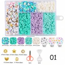 1620 Pcs Clay Beads, String Beads For Jewelry Making, Heishi String Friendship Bracelet Making Set With Pendant Letter Gold Beads, Lady Party Birthday Gift (6mm) - Multicolor - View 4