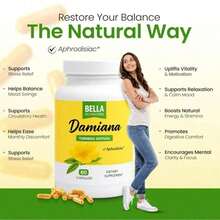 Bella Damiana Leaf Capsules – 1000 Mg Per Serving – Herbal Supplement For Energy & Mood Support – Non-GMO, Gluten-Free – 60 Capsules - 3件 - 查看 6