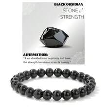 2 件套（1 条手链，1 张卡片）疗愈水晶手链，男女皆宜，天然石珠串弹力手链，手工宝石灵气疗愈饰品，生日礼物，时尚饰品，友谊礼物 - 彩色 - 查看 5