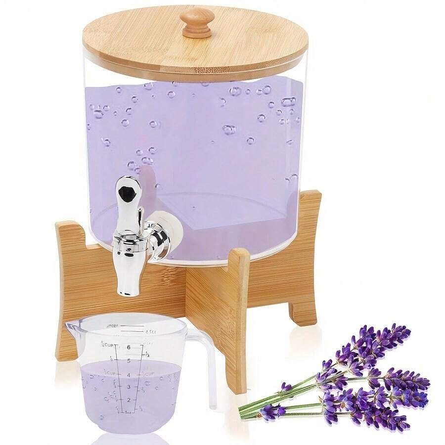 Laundry Detergent Dispenser, 0.7 Gallon Fabric Softener Dispenser For Laundry Room Organization, Acrylic Liquid Laundry Detergent Dispenser With Spigot, Detergent Holder, Measuring Cup - Multicolor - View 1