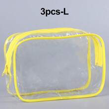三件套透明化妆包 - 轻便多功能旅行拉链包，适用于女士洗漱用品和配件，可用作旅行收纳包、化妆包、化妆品包、旅行整理包、大容量化妆品收纳盒，可装口红、化妆刷、护肤品、手机、零钱、小物件等，适合居家、送礼、度假、节日（如万圣节、圣诞节）等场合。多功能洗漱包、旅行洗漱包、洗漱袋、淋浴袋、防水袋、收纳袋，是女士旅行必备、邮轮旅行必备、度假必备等旅行用品的理想之选。 - 黃色 - 查看 14