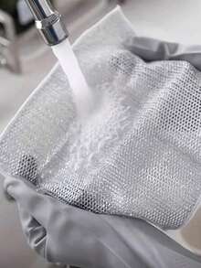 12/6片装钢丝球清洁垫，网状清洁布，多用途厨房清洁抹布，不刮伤锅具清洁刷，可重复使用耐用擦拭布，适用于餐具、锅具、水槽、炉灶，高效成人日常家居清洁工具 - 多色 - 查看 5