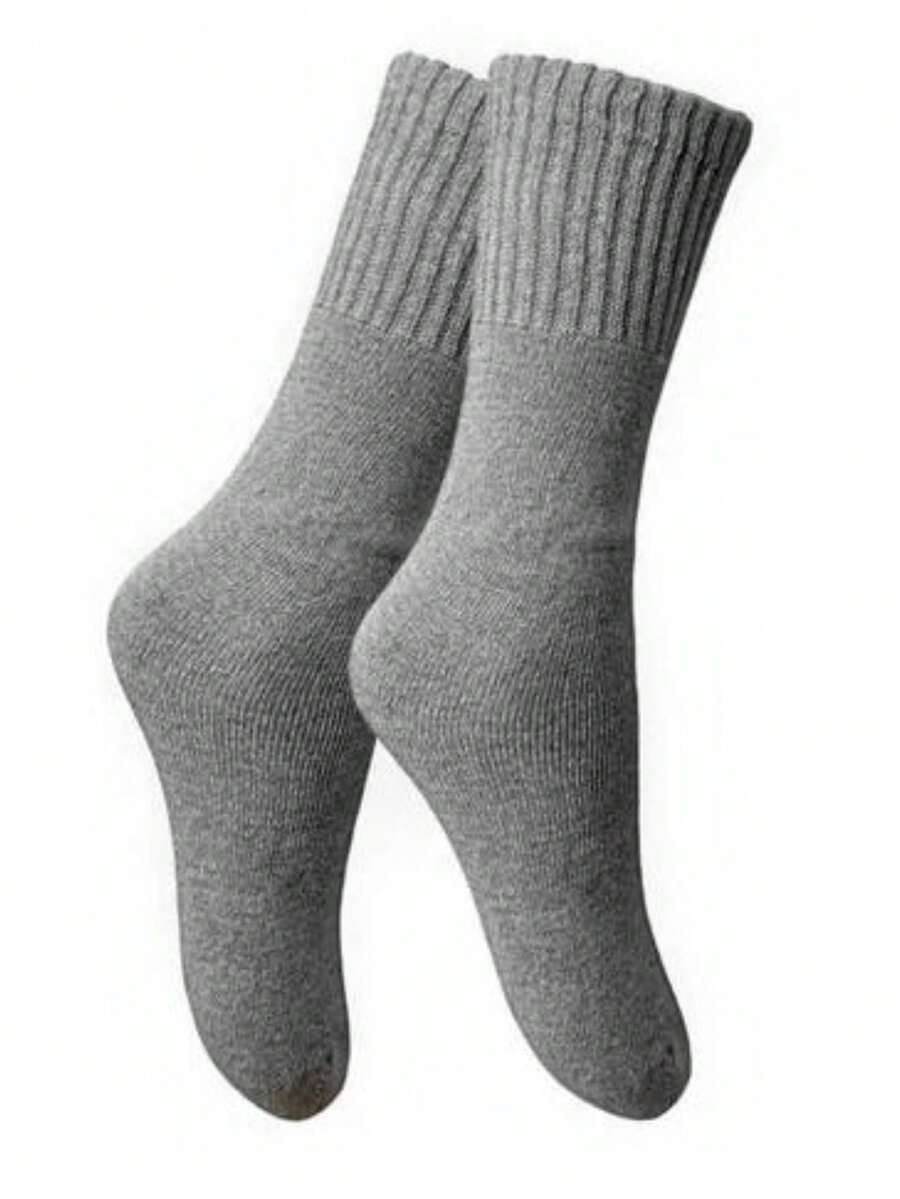 Men's Knee-High Socks, Large Size 45/48, Selene - Grey - View 1