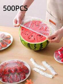 500PCS/100PCS Disposable Food Cling Film Cover Shower Head Cover Multi-Purpose Disposable Shrink Bag Disposable Shoe Cover Thickened Kitchen Cling Film Household Refrigerator Refrigerated Food Preservation Cover Elastic Telescopic Cover - White - View 13