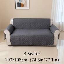 1 pieza Funda duradera para sofá, fácil de limpiar, protector de sofá amigable con las mascotas, diseño acolchado de diamante, se ajusta a 1/2/3 plazas, transpirable para todas las estaciones, funda moderna para sofá con bolsillos laterales - Gris - Ver 13