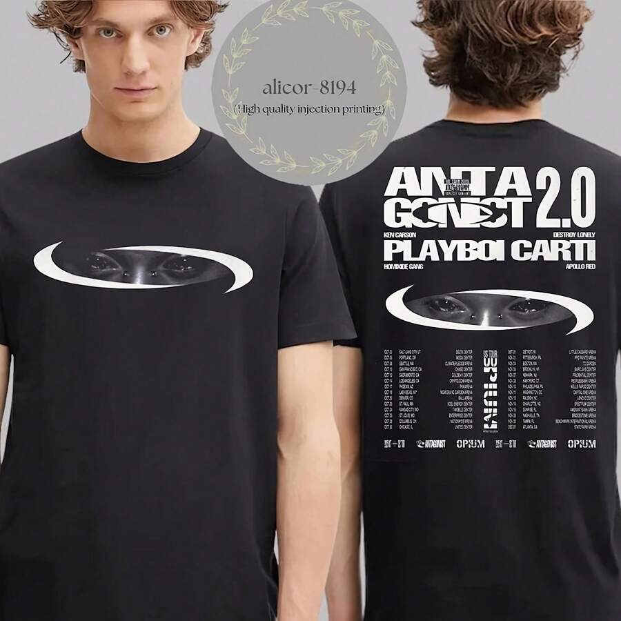 Antagonist 2.0 P.Layboi Carti US Tour 2025 T Shirt_Hoodie - Black - View 1