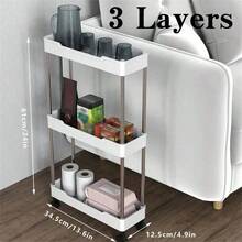Multi-Tier Rolling Storage Cart - Compact Design Saves Space, Sturdy Plastic Structure, Suitable For Kitchen, Bathroom, Bedroom, Office, Warehouse, Garage - Easy Assembly, Multi-Functional Multi-Tier Shelving Unit, Home Storage Rack - Car Storage Rack/Black - View 7