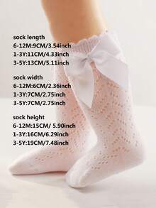 1 đôi tất mềm mại, thoáng khí kiểu công chúa có nơ cho bé gái, tất dài đến đầu gối khoét lỗ cho bé gái - Nhiều màu - Xem 10