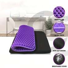 Cushion Honeycomb Gel Summer Sitting Seat Cushion Office Car Seat Cushion Summer Breathable Cold Pad - Purple Square - View 5