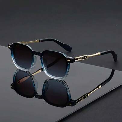 Gafas de metal de alta calidad y moda con resorte punk, de marco grande adecuado para viajes al aire libre, uso en múltiples ocasiones, accesorio elegante y estiloso, apto para hombres y mujeres, usarlas da una sensación refrescante, excelente opción de regalo para vacaciones