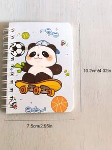 卡通熊猫图案加厚60页A7笔记本+办公圆珠笔文具套装，学习用品 - 隨機款式1本本+9支筆 - 查看 3