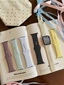 6条/套 透气柔软硅胶运动表带，优雅时尚礼品套装，兼容 Series 11/10/9/8/7/6/SE/SE2/Ultra（38mm、40mm、41mm、42mm、44mm、45mm、46mm、49mm） - 42mm(Series 123)/44/45/46/49mm - 查看 4