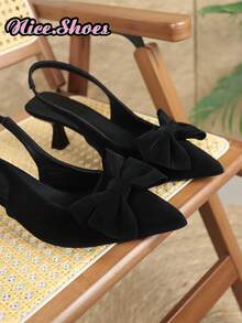 Giày sandal nữ mũi nhọn gót thấp kín mũi thời trang, thiết kế gợi cảm thanh lịch, phù hợp cho những dịp đặc biệt, thoải mái và bền bỉ cho các bữa tiệc hoặc sự kiện. - màu đen - Xem 11