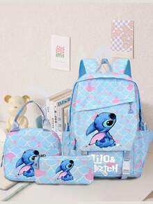 Ba lô học sinh hình hoạt hình Stitch, nhẹ, quà tặng gia đình/ngày lễ/Halloween/Giáng sinh, ba lô đa năng dễ thương, nhẹ nhàng, cặp sách học sinh, bộ 3 ba lô, ba lô in hình du lịch ngoài trời - Nhiều màu - Xem 10