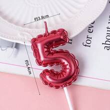1件紅色花卉裝飾 手繪生日數字0-9生日蠟燭 生日蛋糕裝飾 生日派對裝飾 適用於生日、週年紀念、性別揭曉派對、單身女派對、畢業典禮 - 紅色花邊 - 查看 7