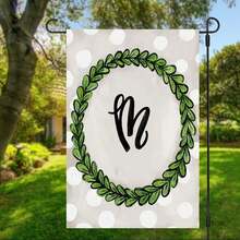 1PC Spring Initial Garden Flag 26 Letters - Personalized Family Name Yard Flag 12x18 Inches Double Sided Printing, All Seasons Holiday Outdoor Decoration, Patio Lawn Home Garden Decor, Flagpole Not Included - Multicolor - View 26