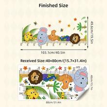 BRUP 1/2sheets/Set Stackable Animal Height Chart Wall Decal , Featuring Floral And Butterfly Patterns, Self-Adhesive Kids Room Decoration, Suitable For Nursery Rooms And Bedrooms, Removable Cartoon Animal Wall Art - Multicolor - View 4