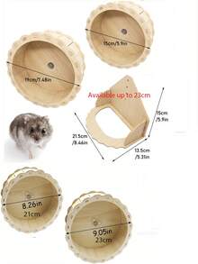 1个小型宠物木制仓鼠轮带支架，静音仓鼠运动轮，适用于沙鼠、豚鼠、仓鼠（15厘米/19厘米/21厘米/23厘米/26厘米） - 彩色 - 查看 5