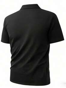 3 pièces/set Chemises polo décontractées pour hommes, manches courtes, tee-shirts respirants pour le sport, légers pour les voyages et les déplacements - Noir - Voir 3