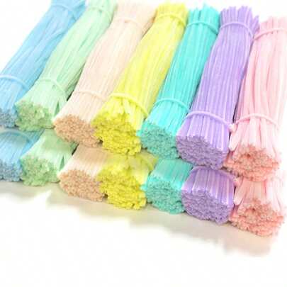 100 piezas Palitos esponjosos de colores, palitos de limpieza, tallos esponjosos engrosados sin desprendimiento para Navidad, varios palitos esponjosos para ramos florales DIY, palitos esponjosos de colores retorcidos para decoración de arte DIY, materiales de manualidades adecuados para principiantes, decoración para Acción de Gracias, Navidad, San Valentín y fiestas festivas