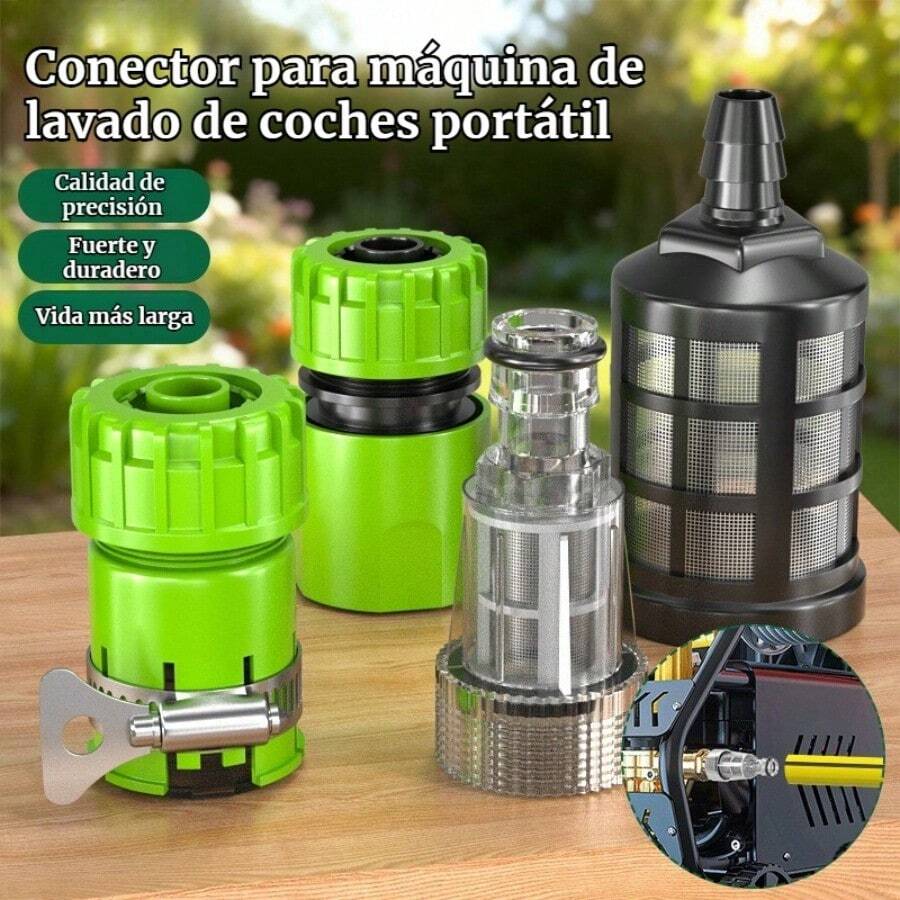 Fitting Konektor Cepat Selang Air 4 Buah untuk Mesin Cuci Mobil dan Peralatan Pembersih 1/2 Inci Plastik dengan Lapisan Logam - A - View 1