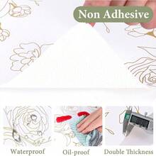 1卷玫瑰金装饰性架子垫，不粘抽屉垫，冰箱垫，防水橱柜垫，EVA材质，适用于厨房、浴室、餐厅，经济实惠的升级之选，提升幸福感 - 線描玫瑰金 - 查看 3