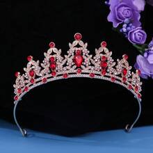 1 Stück moderner Kristall Braut Krone, geeignet für Geburtstag, Jahrestag, Schönheitswettbewerb und verschiedene Festesgelegenheiten von Frauen zum Tragen und Dekorieren - halbe Krone - Übersicht 7