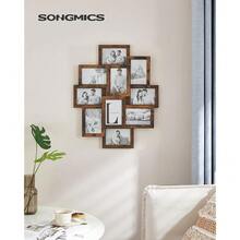 4x6 Collage Picture Frames For Wall Decor, 10 Pack Family Photo Collage Frame Set For Gallery, Glass Front, Assembly Required, Rustic Brown URPF020X02 - RusticBrown10Pack - View 9