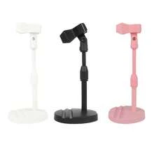 1pc Black/Pink Desk Trending Card Slot Phone/Tablet Stand, Minimalist Adjustable Telescopic 360° Rotatable Livestream Holder - Multicolor - View 6