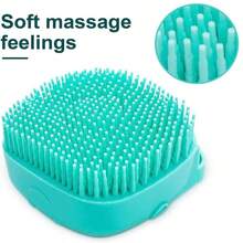 Soft Cleaning Pet Grooming Brush - Suitable For Long And Short Haired Dogs And Cats. Equipped With Shampoo Dispenser, Made Of Soft Silicone Material, Non-Slip Handle With Hanging Loop (Blue) - View 7