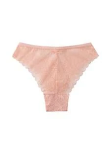 6条/包 女士无缝纯色花卉蕾丝蝴蝶结性感时尚内裤，弹力透气柔软亲肤三角裤 - 彩色 - 查看 11