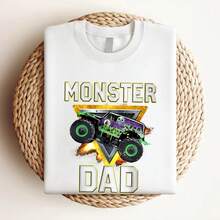 Women T-Shirt Print Monster Truck Dad Monster Truck Are My Jam Truck Lovers T Shirt - trắng - Xem 3