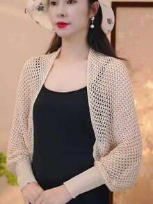 1 chiếc khăn choàng ngắn bằng lụa băng mới dành cho nữ, khăn che tay áo khi ở trong phòng điều hòa, áo khoác cardigan dệt kim mặc ngoài, đồ dùng cần thiết khi đi du lịch, kỳ nghỉ. - Màu be - Xem 14