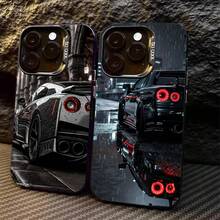 Étui de protection convenant aux modèles d' 17, 16, 15, 14, 13, 12, 11 Pro Max, 17Air, 16E, 7, 8 Plus et SE4 Mini, avec un design cool de voiture GTRR. Étui de protection pratique, coque de téléphone. - Argent - Voir 7