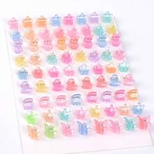 20 piezas Lindos mini clips para el cabello de conejo de cristal acrílico, accesorios de moda para niñas - Multicolor - Ver 2