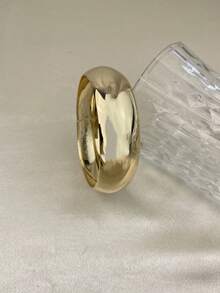 ZA 女士不规则波浪手镯套装 | 树脂镀金三件套，可叠戴，波西米亚风，复活节礼物，沙滩派对饰品 - 幾何手鐲 - 查看 6