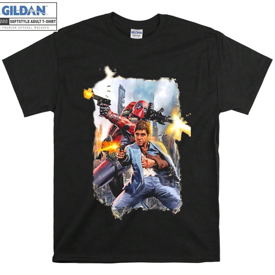 Deadpool AlPacino Tony T-Shirt Gift Hoodie Tshirt Men Women Unisex F348 - Black - View 1