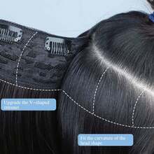 24-Inch V-Shaped Wavy Ombre Clip-In Hair Extensions, High-Temperature Fiber Material, For Women - Multicolor - View 4