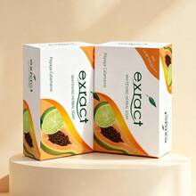 1 pieza Jabón artesanal de papaya hecho con máquina, producido con ácido tartárico, limón, cúrcuma, jengibre amarillo, lima, fragancia de naranja, jabón de baño y ducha para limpieza. Jabón artesanal. Limpiador e hidratante. Conveniente para viajar y transportar. - A - Ver 4