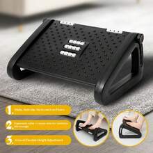 这款舒适可调节按摩脚踏，采用滚轮按摩表面，6档高度调节，易于清洁，加厚塑料结构，防滑稳固底座。适用于办公桌、工作区、办公椅及家用腿托。也可用于家用椅子、沙发、茶几、扶手椅等。是送给办公室专业人士和居家用户的理想之选！ - 彩色 - 查看 3