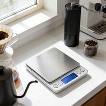 1pc Compact Digital Kitchen Scale, Stainless Steel LCD Electronic Smart Food Scale, Small Gram Baking Scale, Jewelry Scale, Coffee Scale, Herbal Scale, Kitchen Supplies, Cooking Tools - Silver - View 4