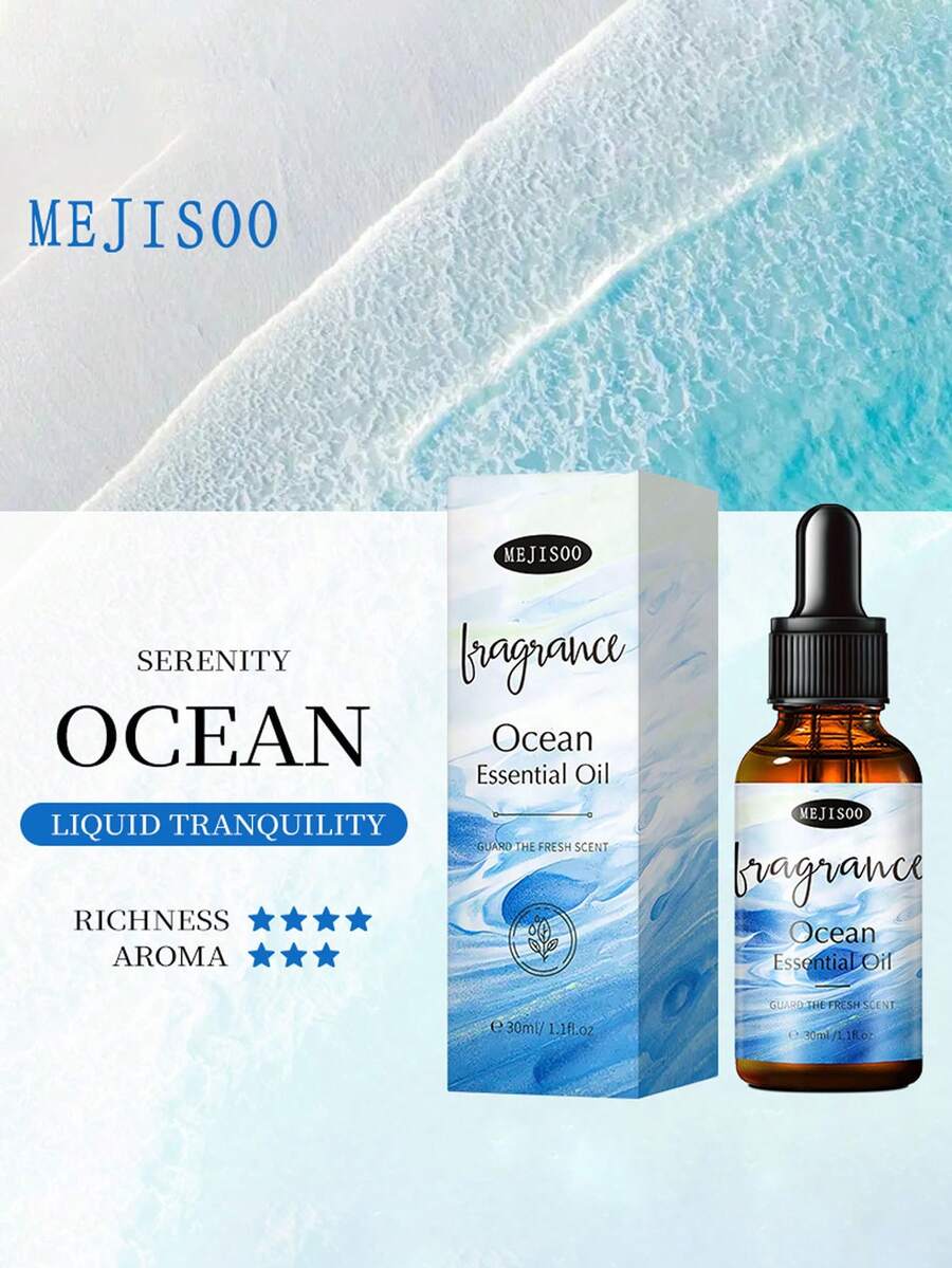 30ml Dropper For Water-Soluble Essential Oil, Long-Lasting Fresh Fragrance Essential Oil For Scented Plants, Ocean White Tea Sandalwood Fragrance, Humidifier Deodorizing Scented Essential Oil - View 1