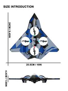 4DRC Elektryczny, zdalnie sterowany samolot bojowy CZ36 6. generacji, dostępny w kolorze zielonym i niebieskim | Akumulator 800 mAh | Pilot zdalnego sterowania 2,4 GHz z jednym przyciskiem, obsługuje przewrócenie i zawis w powietrzu, odpowiedni dla początkujących | Wielowirnikowy dron do zabawy na imprezach w pomieszczeniach i na zewnątrz, do wyścigów, poprawia koordynację ręka-oko | Interaktywna zabawka dla rodziców i dzieci, Zdalnie sterowany samolot z pianki | Idealny dla chłopców i dziewcząt na urodziny, Boże Narodzenie i Halloween - Wielokolorowe - Zobacz 9