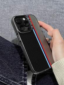 سلسلة جديدة من أغلفة الهاتف الإبداعية والأنيقة IMD الليزرية، بنسيج ألياف الكربون مع تصاميم شرائط ملهمة من سباق السيارات باللونين الأزرق والأحمر، أغلفة هاتف هجينة كلاسيكية مقاومة للصدمات ومانعة للانزلاق، متوافقة مع سلسلة 17/17Air/17Pro/17ProMax، 16/16Plus/16ProMax، 15.14، 13، 12، 11، وسلسلة Galaxy S22، S23، S24، S25 PLUS ULTRA، هدية عيد الفصح، ديكور عيد الميلاد/هالوين، هدية للزوجين، الصديق، الصديقة، أو لنفسك. - الأسود - مشاهدة 3