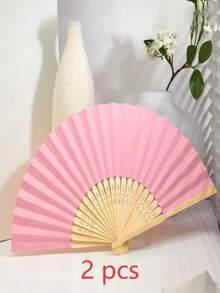 10/5/2件装和1件装婚礼派对油纸阳伞折叠扇 - 粉色 - 查看 11