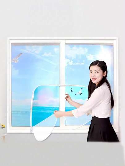 This U-Shaped No-Drill Anti-Mosquito Screen Is Washable, With High Transparency And Dense Mesh. It Can Be Used In The Bedroom And Living Room To Prevent Mosquitoes Without Feeling Stuffy. The U-Shaped Anti-Mosquito Screen Is No-Drill And Washable, A Home Essential For The Bedroom, Balcony, And Various Window Frames.